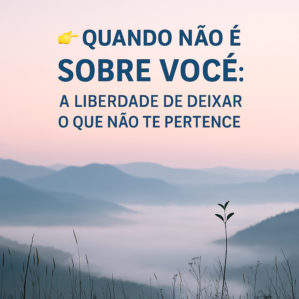 Quando Não É Sobre Você Reflexão cristã sobre limites emocionais e fé — “Quando não é sobre você: a liberdade de deixar o que não te pertence”.