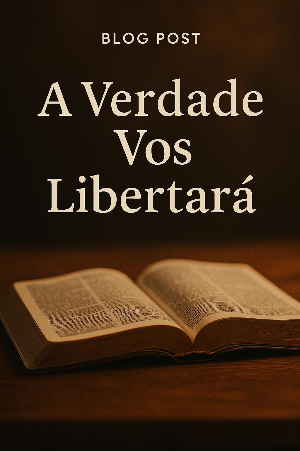 Devocional cristão sobre João 8:32 — A verdade vos libertará — Bíblia aberta iluminada.
